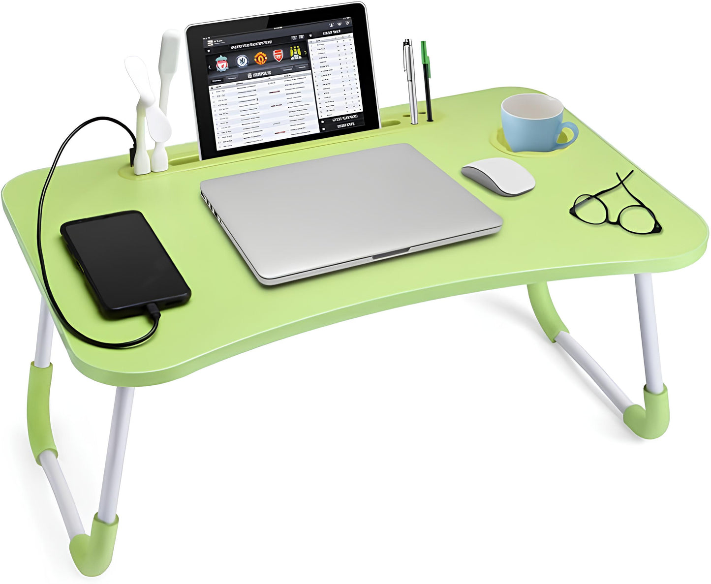 Slendor Foldable Laptop Bed Desk with Cup Holder