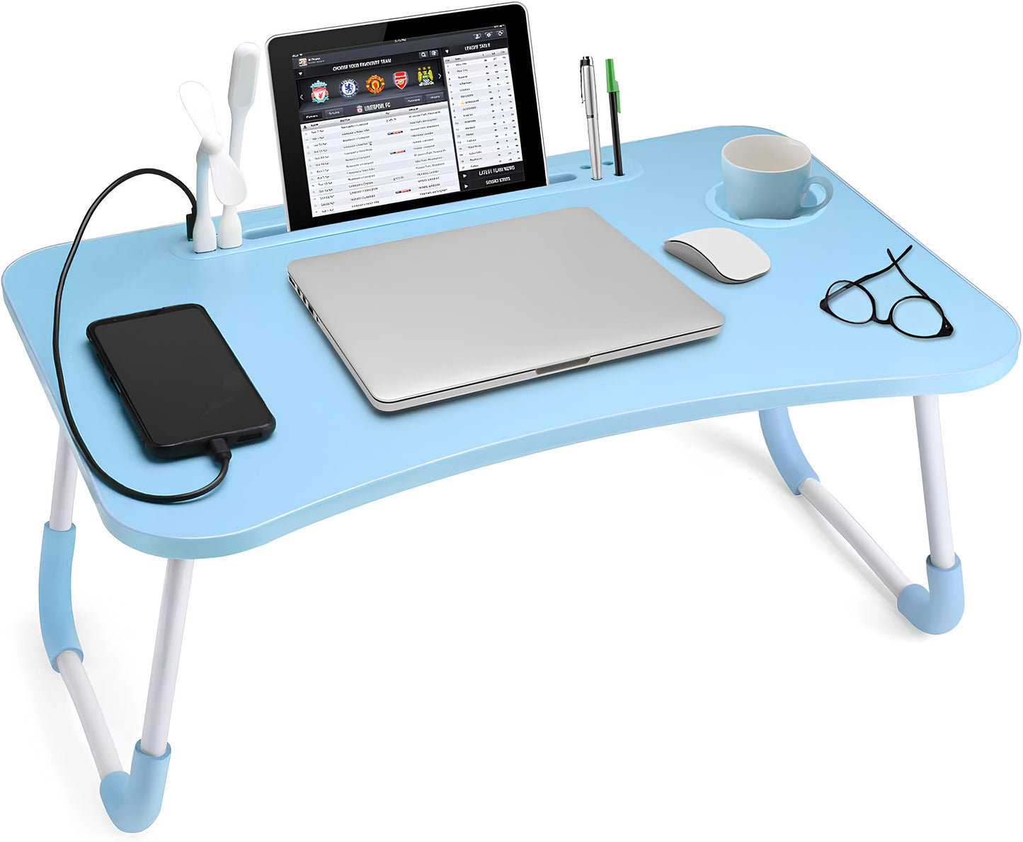 Slendor Foldable Laptop Bed Desk with Cup Holder