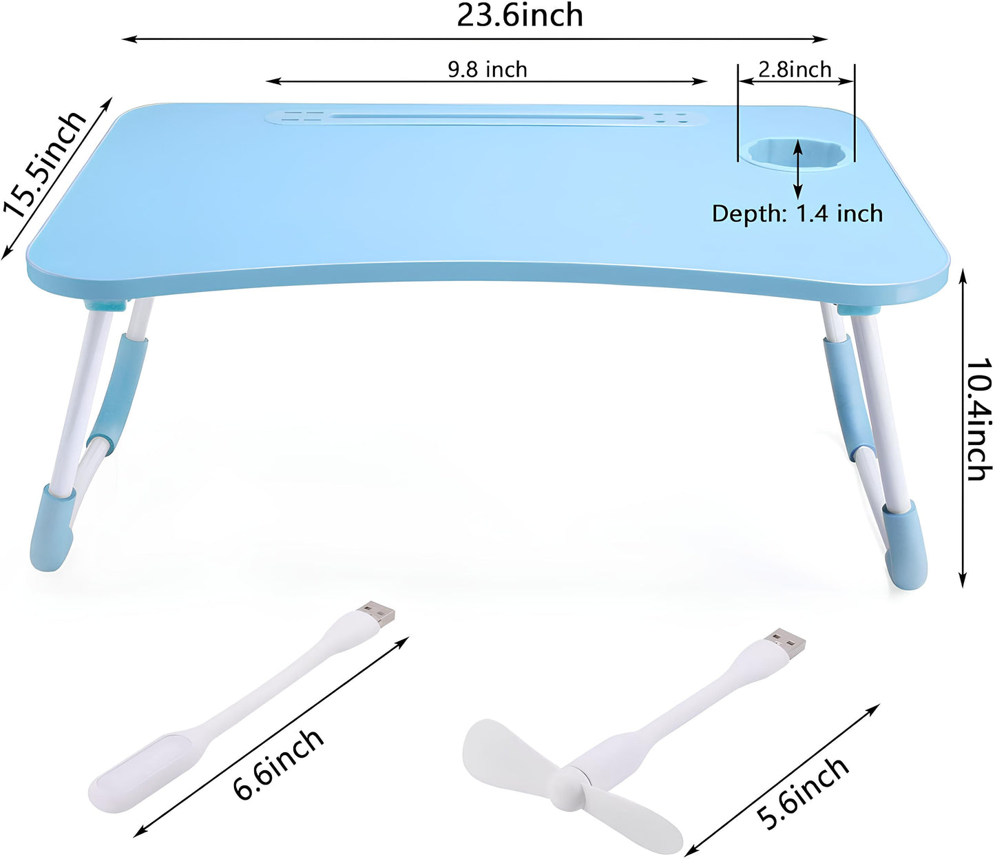 Slendor Foldable Laptop Bed Desk with Cup Holder