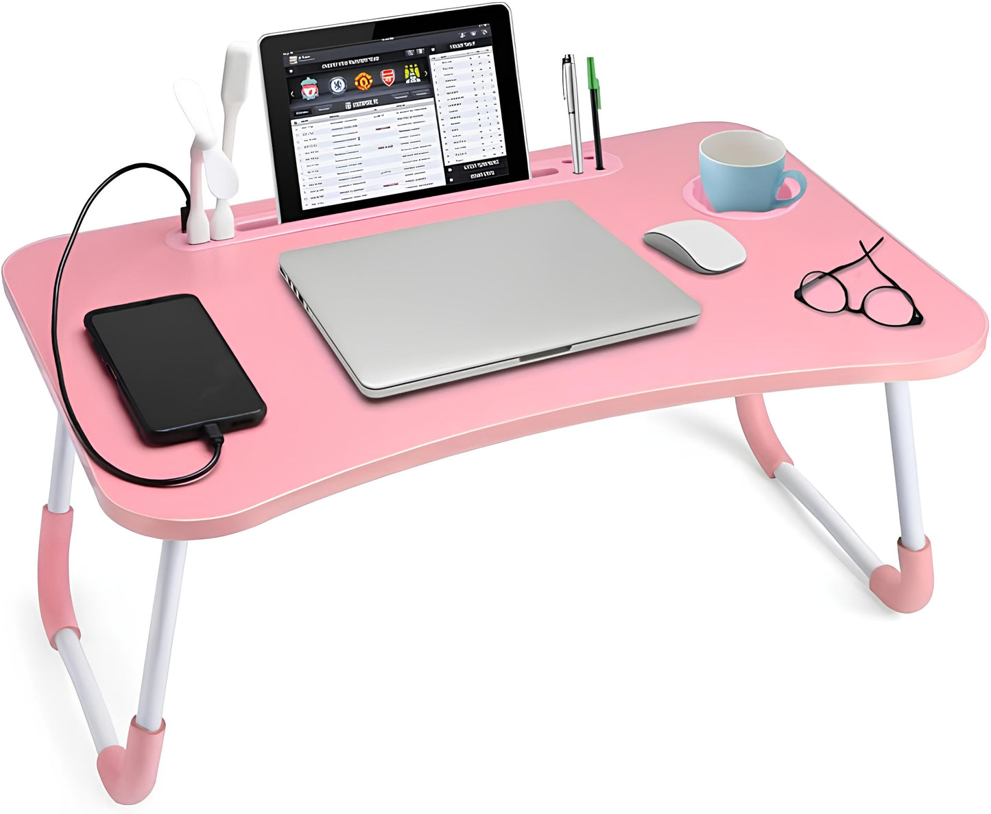 Slendor Foldable Laptop Bed Desk with Cup Holder