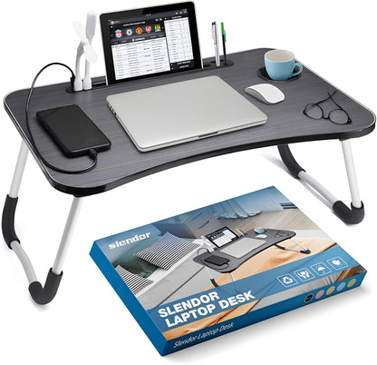 Slendor Foldable Laptop Bed Desk with Cup Holder